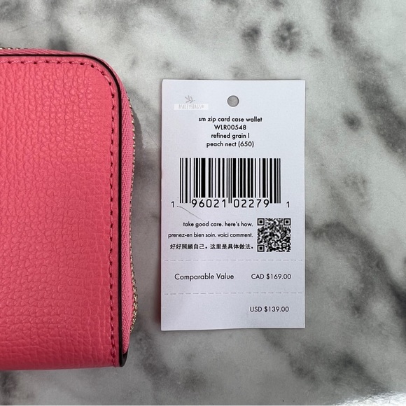 Kate Spade Darcy Bucket Bag & Small Zip Card Case Wallet In Peach Nectar Pink - Picture 15 of 15